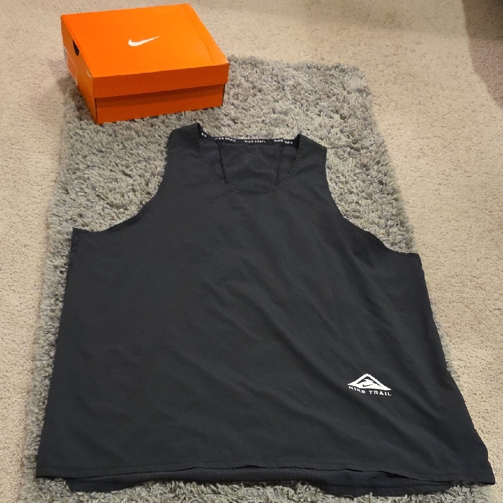 Nike TRAIL Black Tank Top. Luxury Light Fabric.